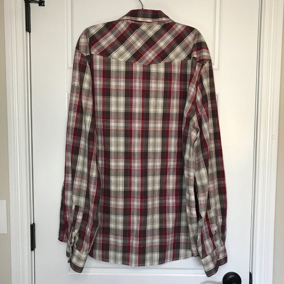 Levi's Pearl Snap Button Down Shirt Men's XXL Plaid Long Sleeves Cotton Blend - Picture 3 of 9